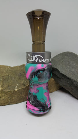 Turquoise, Pink, Clear & Gunmetal Duck Call